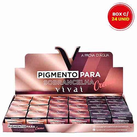 Pigmento para Sobrancelhas em Creme A Prova D'água Vivai 4021.1.2 - Box c/ 24 unid