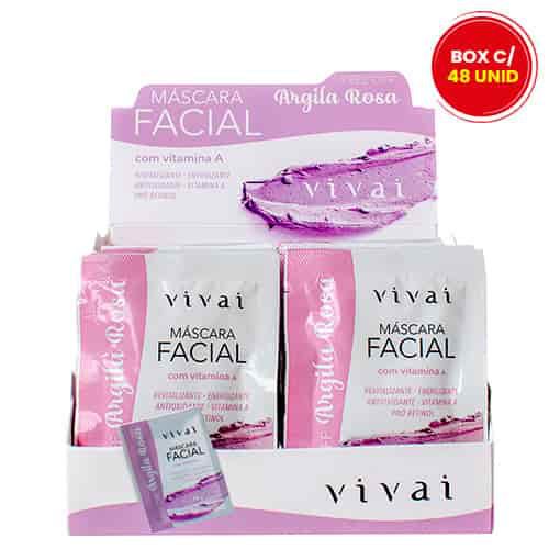 Máscara Facial Peel Off Argila Rosa Vivai 5047.2.1 - Box c/ 48 unid