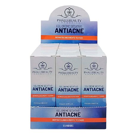 Gel Creme Secativo Antiacne Phállebeauty PH0555 - Box c/ 12 unid