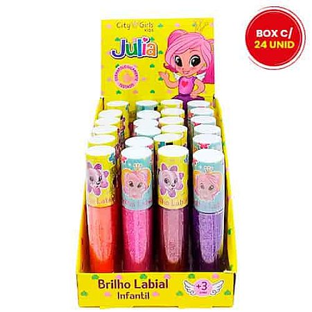 Brilho Labial Infantil Julia City Girls CGK004 - Box c/ 24 unid