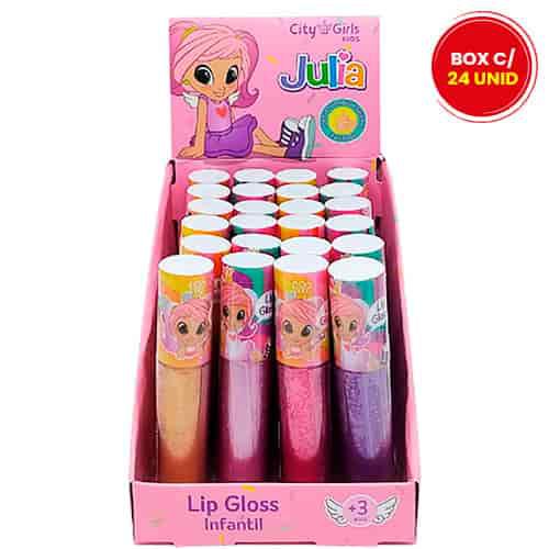 Lip Gloss Infantil Julia City Girls CGK005 - Box c/ 24 unid