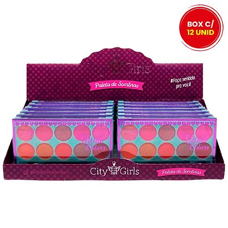 Paleta de Sombras Vivid Colors  Cor A City Girls CG243 - Box c/ 12 unid