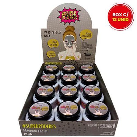 Máscara Facial Chia Super Poderes CHISP01 - Box c/ 12 unid