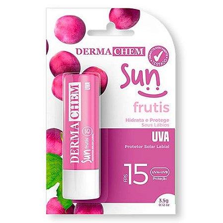 Protetor Solar Labial FPS 15 Sun Frutis Uva Dermachem