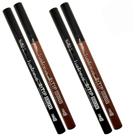 Caneta Delineadora para Sobrancelhas 4-TIP Brow Lua & Neve LN02023 - Kit c/ 04 unid
