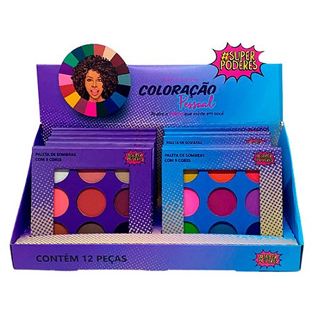 Paleta de Sombras Coloração Pessoal Super Poderes PLTSSP - Box c/ 12 unid