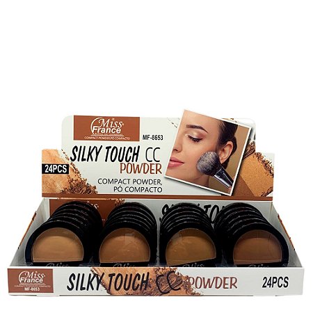 Pó Compacto Silky Touch Miss France MF-8653 - Box c/ 24 unid