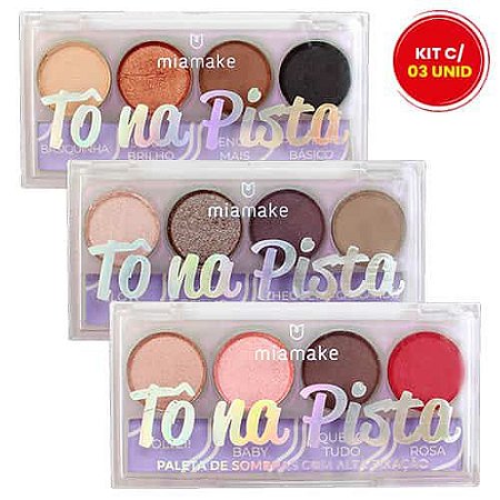 Paleta de Sombras Tô na Pista Mia Make 276 - Kit c/ 03 unid