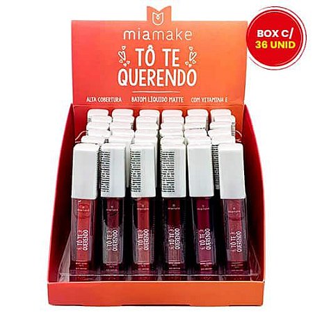 Batom Líquido Matte Com Vitamina E Tô Te Querendo Mia Make 219 - Box c/ 36 unid