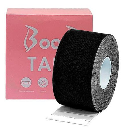 Sutiã Adesivo de Fita Boob Tape Push Up Levanta e Modela Preto