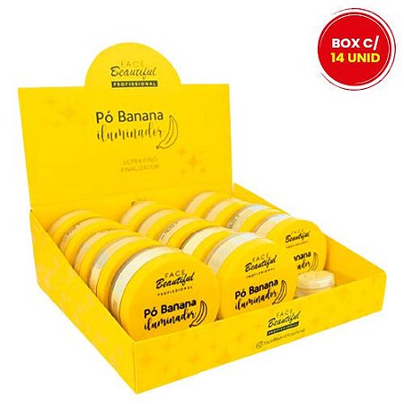 Pó Facial Banana Iluminador Face Beautiful FB259 - Box c/ 14 unid