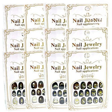 Adesivo Decorativo para Unhas Nail Jewelry DF-3157 - Pcte c/ 12 unid