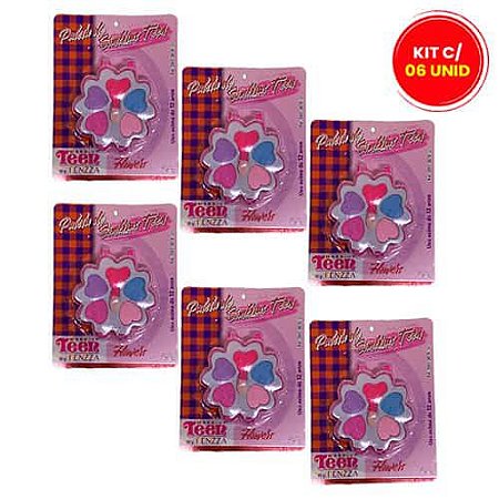 Paleta de Sombras Teen Flowers Fenzza SKV12011124 - Kit c / 06 unid