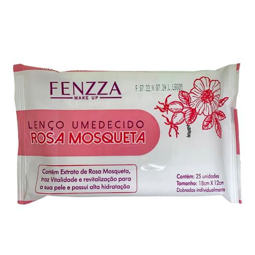 Lenço Umedecido Rosa Mosqueta Fenzza FZ50016