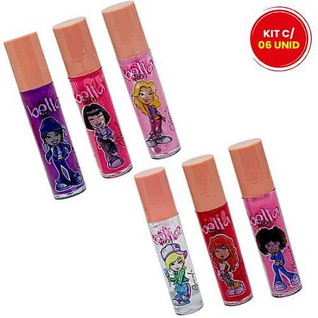 Lip Gloss Infantil Bella Teen BT-2041 - Kit c/ 06 unid