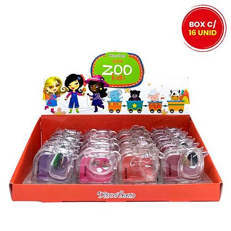 Blush Infantil Bichinhos Zoo Kids Disco Teen DT0030 - Box c/ 16 unid
