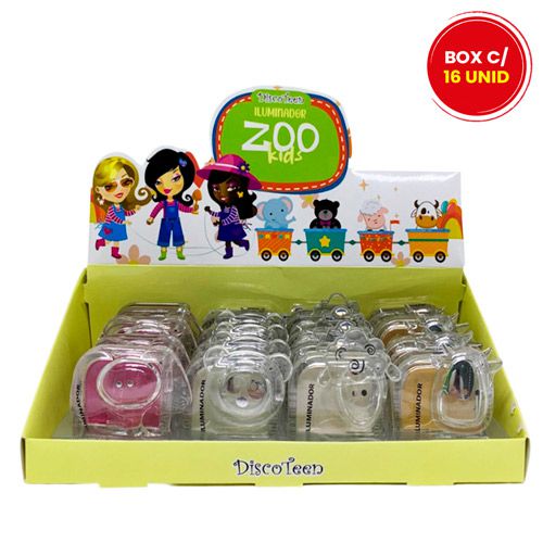 Iluminador Infantil Bichinhos Zoo Kids Disco Teen DT0031 - Box c/ 16 unid