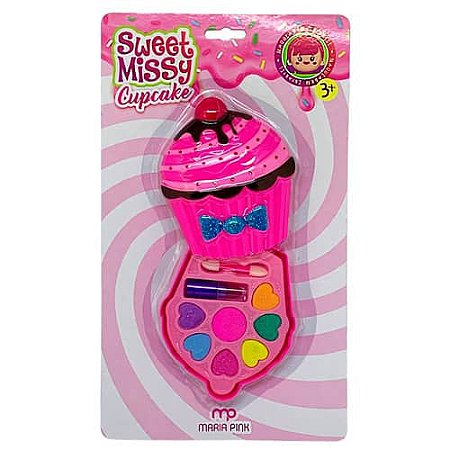 Sombra e Batom Infantil Sweet Missy Cupcake Maria Pink MP10022