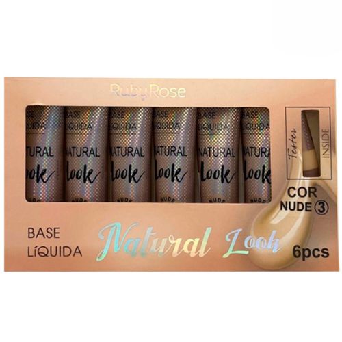Base Natural Look Ruby Rose HB-8051 Cor Nude 3 -Box c/ 06 unid