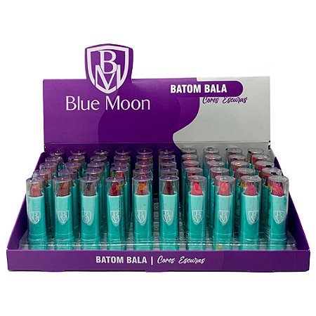 Batom Bastão Cores Escuras Blue Moon BM0082 - Box c/ 50 unid