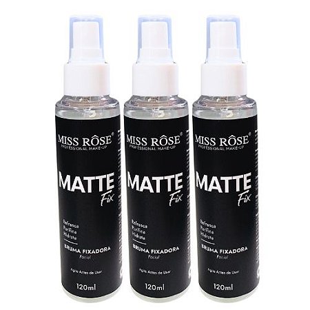 Bruma Facial Fixadora Matte Fix Miss Rôse 8002-700M - Kit c/ 03 unid