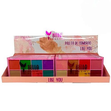 Paleta de Sombras Like You Bello Charme BC08 - Box c/ 16 unid