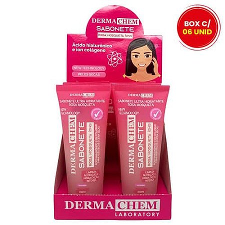 Sabonete Facial Rosa Mosqueta Dermachem - Box c/ 06 unid