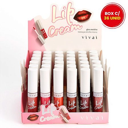 Gloss Metálico Lip Cream Vivai 3077.1.1 - Box c/ 36 unid