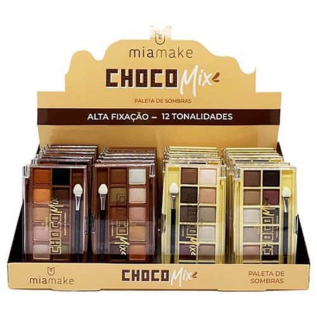 Paleta de Sombras Choco Mix Mia Make 341 - Box c/ 24 unid