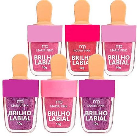 Kit 4 Unid. Brilho Labial Ice Cream Sorvetinho Maria Pink