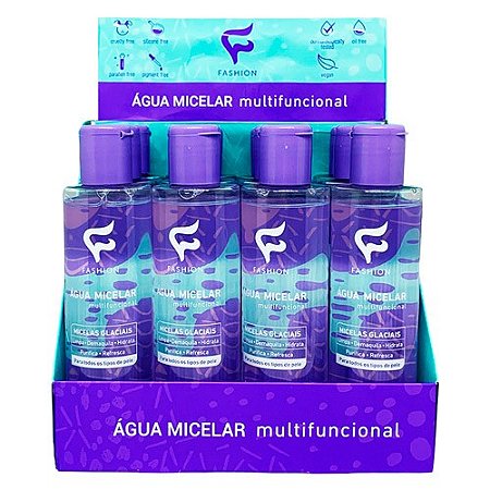 Água Micelar Multifuncional Micelas Glaciais Fashion Makeup - Box c/ 12 unid