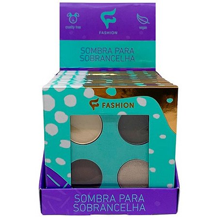 Paleta de Sombras para Sobrancelhas Fashion Makeup - Box c/ 12 unid