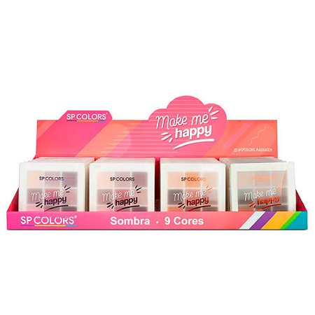 Paleta de Sombras Make Me Happy SP Colors SP266 - Box c/ 24 unid