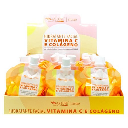 Hidratante Facial Vitamina C e Colágeno Max Love - Box c/ 42 unid