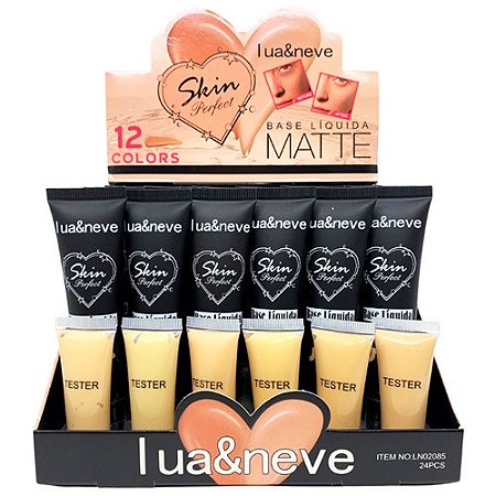 Base Líquida Matte Skin Perfect Lua & Neve LN02085 - Box c/ 24 unid