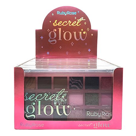Paleta de Sombras Secret Glow Ruby Rose HB-1084 - Box c/ 12 unid