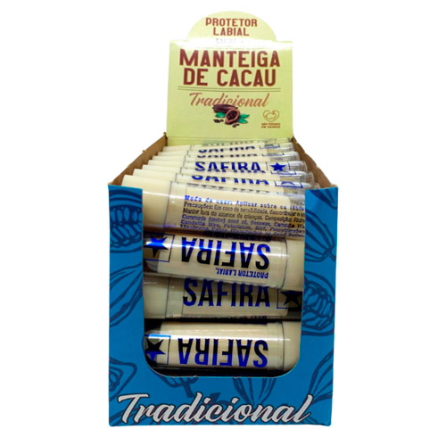 Manteiga de Cacau Tradicional Protetor Labial Safira - Box c/ 35 unid