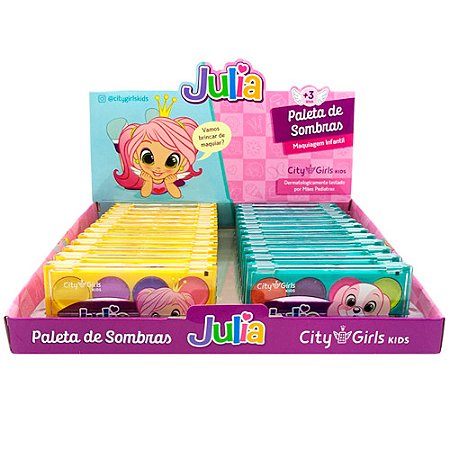 Paleta de Sombras Infantil Julia City Girls CGK033 - Box c/ 24 unid