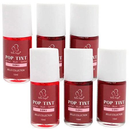 Lip Tint Pop 3 em 1 Belle Collection Belle Angel A-020 - Kit c/ 06 unid