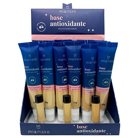 Base Líquida Matte Antioxidante Multifuncional Cores Médias Mia Make 326 - Box c/ 24 unid