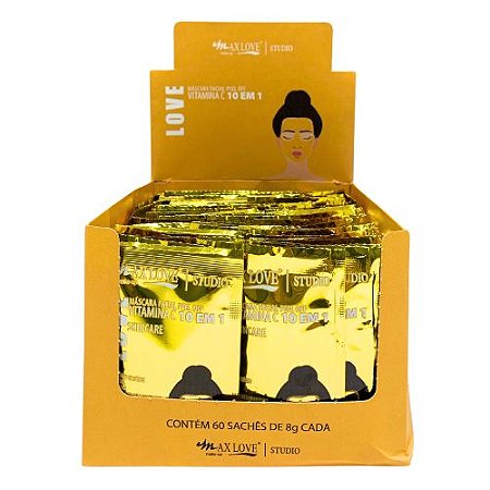 Máscara Facial Peel Off Vitamina C 10 em 1 Max Love - Box c/ 60 unid