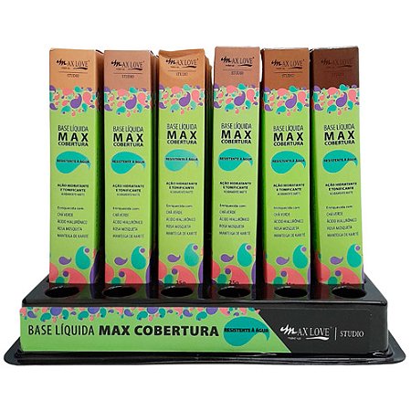 Base Líquida Max Cobertura Box 02 Cor 506 a 511 Max Love - Box c/ 48 unid