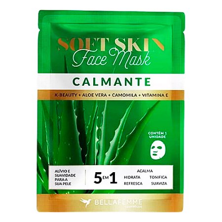 Máscara Facial Kbeauty Calmante Soft Skin Bella Femme SS80029