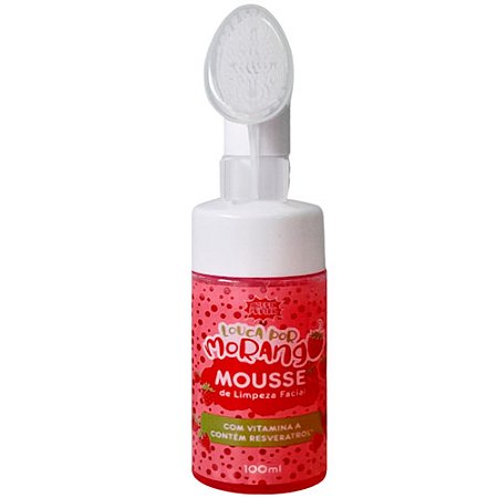 Mousse de Limpeza Facial com Escova Louca por Morango Super Poderes #SP900-01