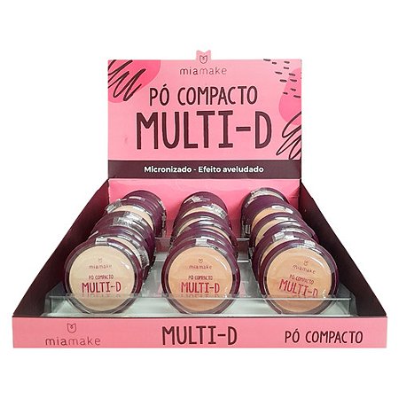 Pó Compacto Multi-D Cores Médias Mia Make 395 - Box c/ 36 unid