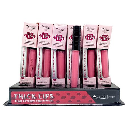 Gloss Thick Lips Efeito Volume Cor 203 Max Love - Box c/ 36 unid