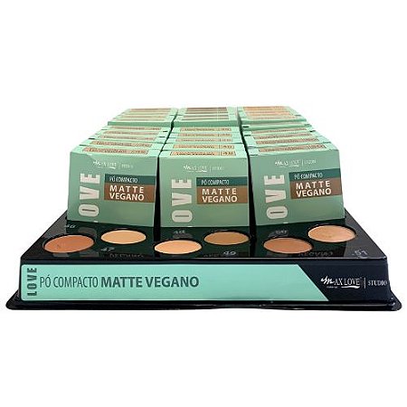 Pó Compacto Matte Vegano Love Tons 46 ao 51 Max Love - Box c/ 36 unid