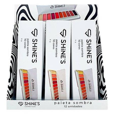 Paleta de Sombras 10 Cores Shine's SH3003 - Box c/ 12 unid
