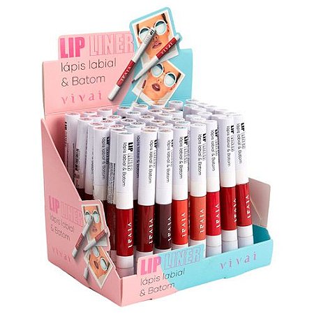 Lápis Labial & Batom Lip Liner Vivai 3097.1.1 - Box c/ 48 unid