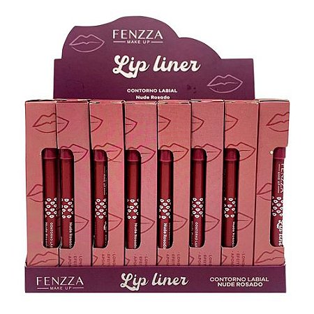 Contorno Labial Lip Liner Nude Rosado Fenzza FZ27001 - Box c/ 32 unid